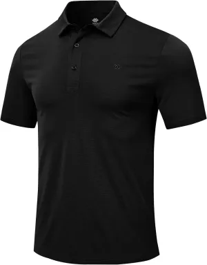 MoFiz Men's Henley Polo Shirts Short Sleeve Moisture Wicking Collarless Golf Polo Shirt Summer Casual