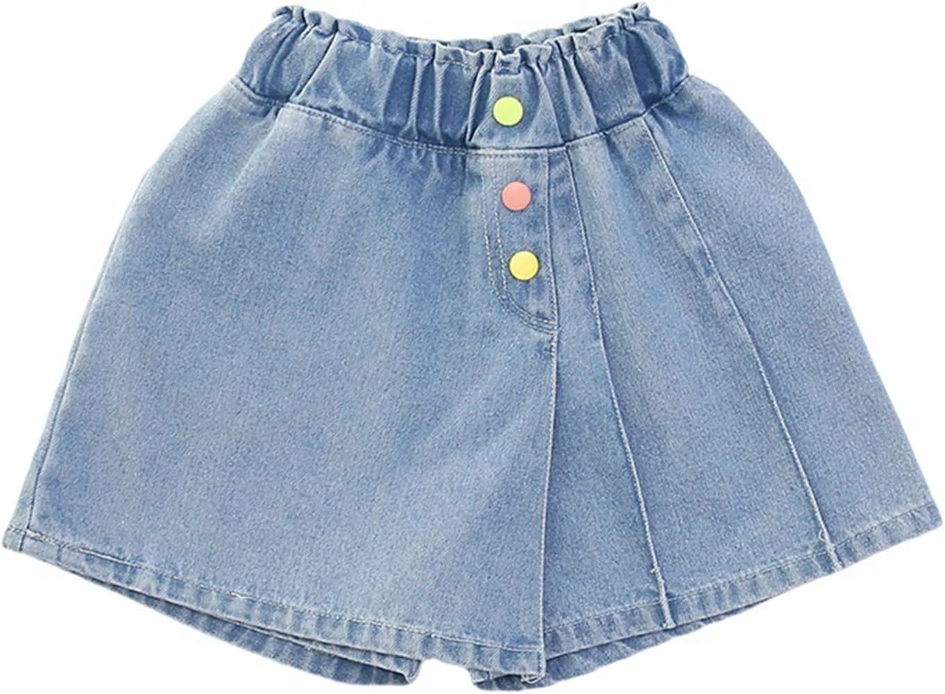 Moonker Toddler Kids Girl Denim Skort Trendy Jeans Skirt High Waist Classic Denim Skirts Baby Soft A Line Jean