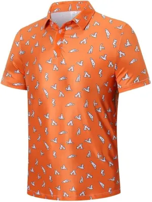 MOXILYN Golf Shirts for Men Moisture Wicking Quick-Dry Print Short Sleeve Performance Golf Polos