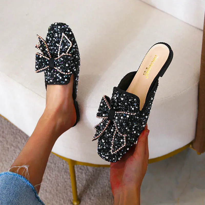 Nanccy Wedding Shoes Rhinestone Flat Bling diamonds bridal Flat