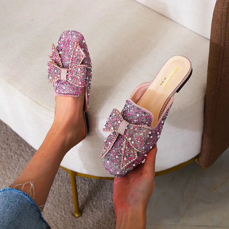 Nanccy Wedding Shoes Rhinestone Flat Bling diamonds bridal Flat