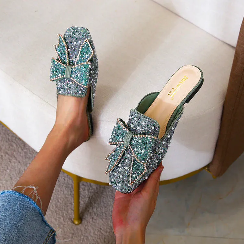 Nanccy Wedding Shoes Rhinestone Flat Bling diamonds bridal Flat