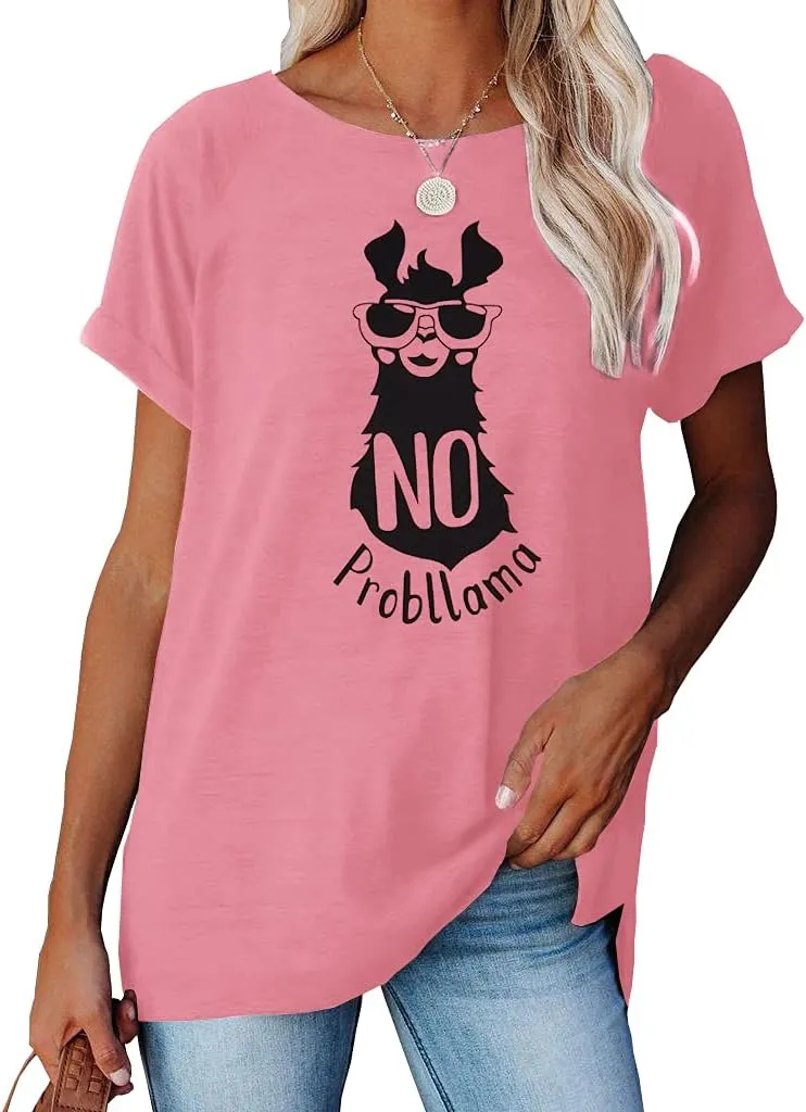 NIUBIA Women's T Shirts Summer Tops Simple Heart Graphic Shirts Sayings Short Sleeve Vacation Casual Blouse Thankful Tee