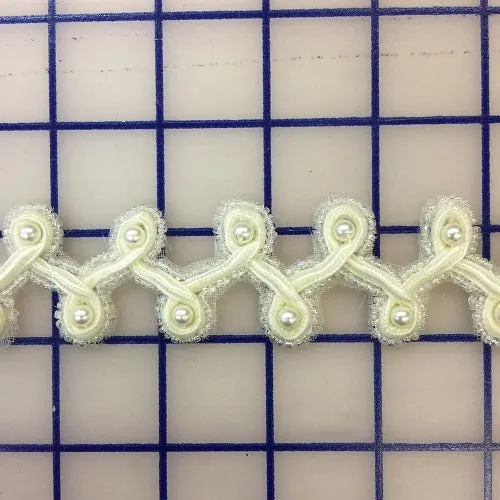 Non-Metallic Trim - 1-inch Elegant Ivory Close-Out Only 4-Yards Left!