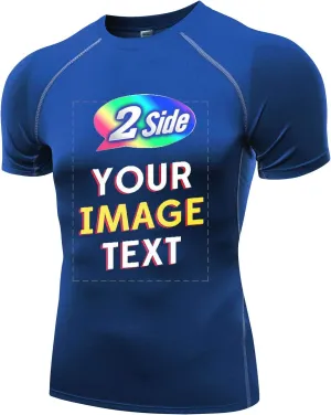 O2TEE Personalized Custom T Shirts Sport Tight Design Your Own Picture Text Printed Two Sides