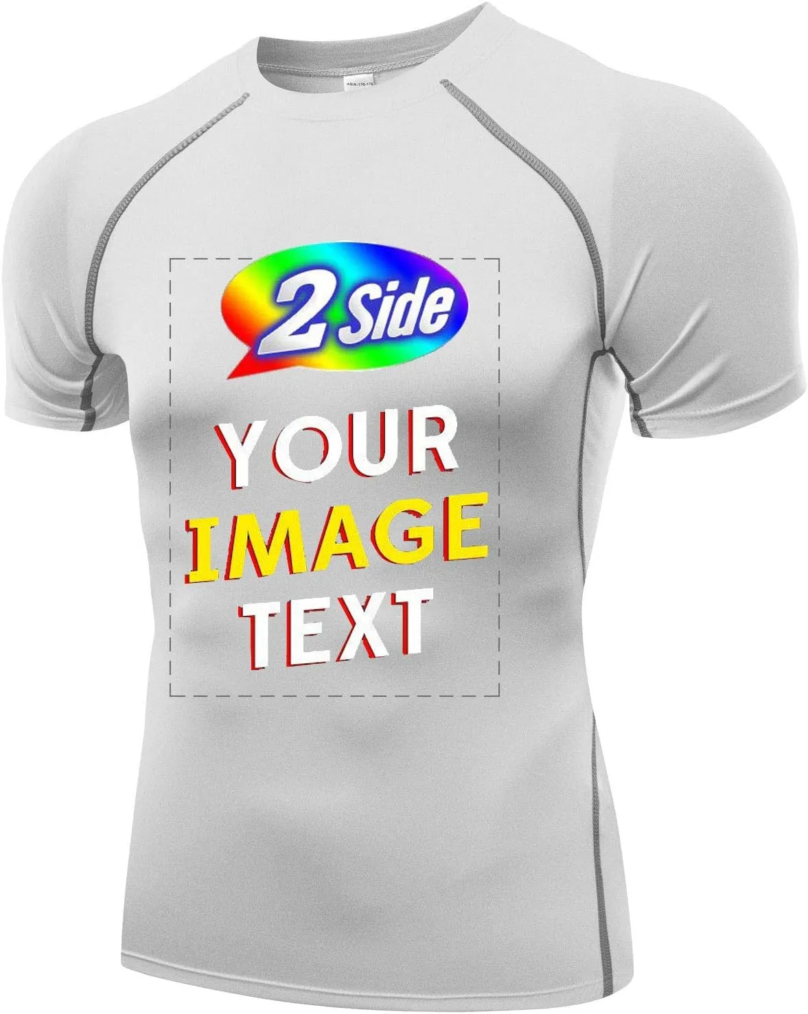 O2TEE Personalized Custom T Shirts Sport Tight Design Your Own Picture Text Printed Two Sides