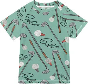Ollabaky Short Sleeve Boys Rash Guard Swim Shirts Quick Dry Swimwear UPF 50  Toddler Kids Water Shirt