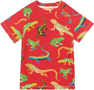 Ollabaky Short Sleeve Boys Rash Guard Swim Shirts Quick Dry Swimwear UPF 50  Toddler Kids Water Shirt