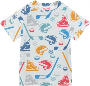 Ollabaky Short Sleeve Boys Rash Guard Swim Shirts Quick Dry Swimwear UPF 50  Toddler Kids Water Shirt