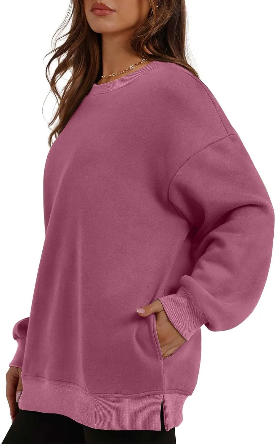 Oversized Crewneck Sweatshirts For Women Fleece Long Sleeve Pullover Tops Fall Fashion Outfits 2024 Winter Sweaters