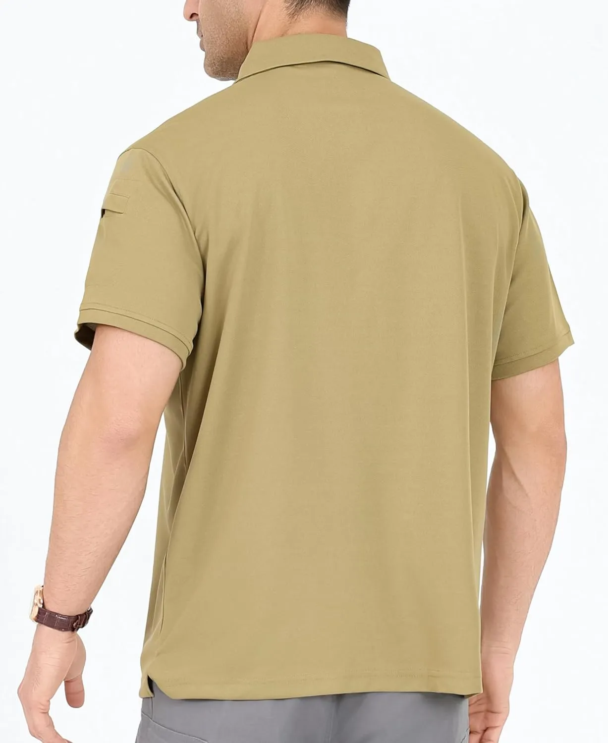 OYGSieg 5 Pack Mens Polo Shirts Quick Dry Performance Tactical Short Sleeve Golf Polo Shirts Casual Stylish Collared T-Shirts