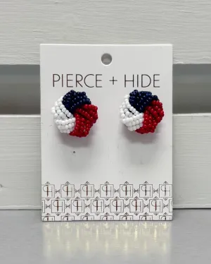 Patriotic Beaded Stud Earrings