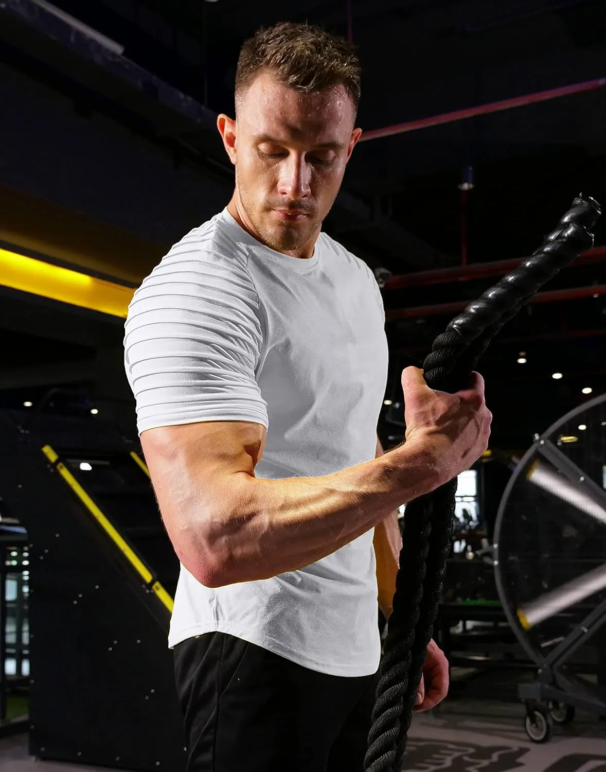 Pinkbomb Men's Muscle T-Shirts Fashion Tee Short Sleeve Athletic Workout Gym Slim Fit T Shirts for Men
