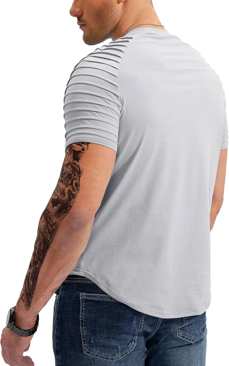 Pinkbomb Men's Muscle T-Shirts Fashion Tee Short Sleeve Athletic Workout Gym Slim Fit T Shirts for Men