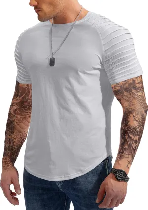 Pinkbomb Men's Muscle T-Shirts Fashion Tee Short Sleeve Athletic Workout Gym Slim Fit T Shirts for Men