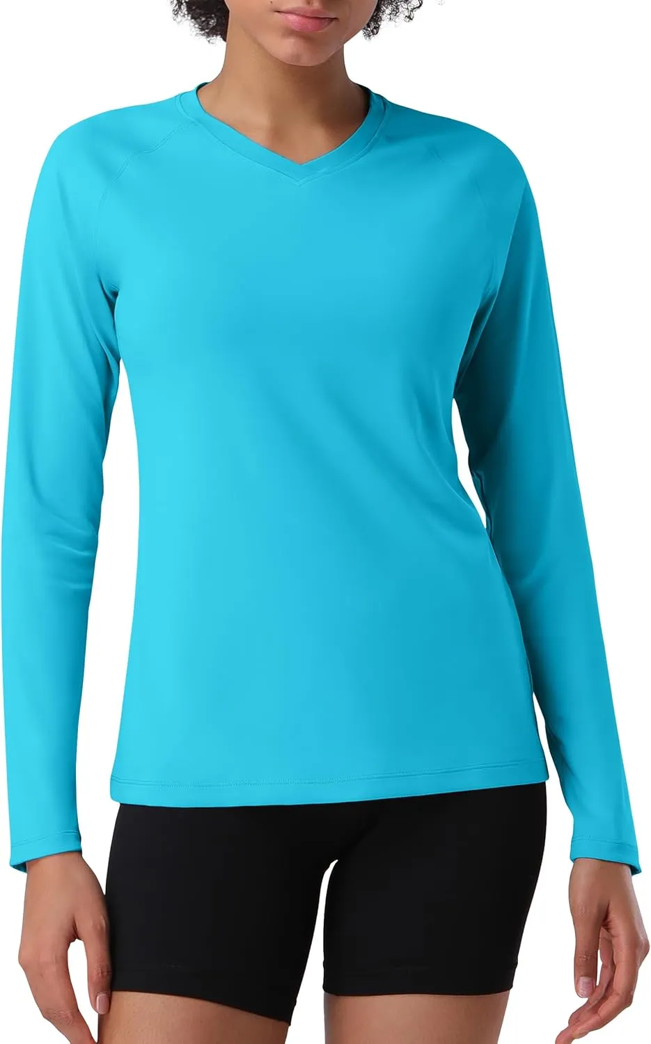 Pioneer Camp Women's UV Sun Protection SPF Shirt V Neck UPF 50  Long Sleeve Workout Tops Quick Dry Rash Guard Hiking Running