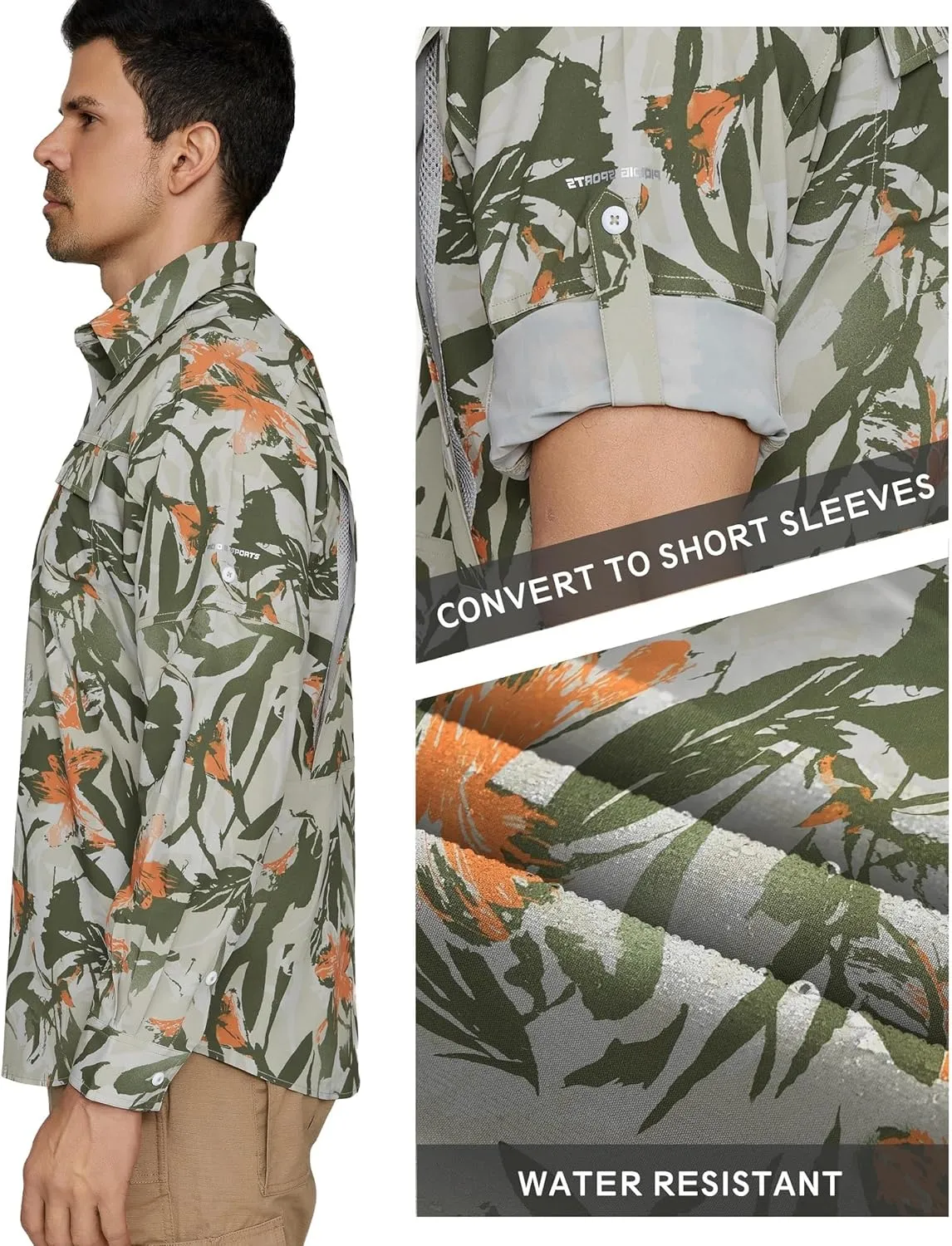 PIQIDIG Men's Long Sleeve Sun Protection Shirts UPF 50  Quick Dry Button Down Shirts Hiking Fishing Camping Travel Work