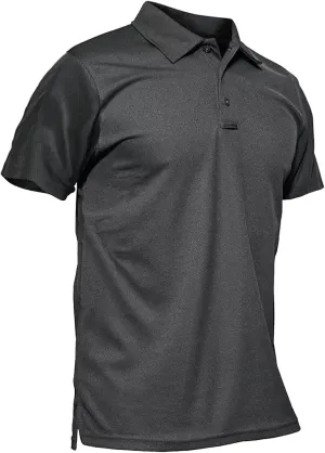 Polo Shirt for Men Classic Fit Button Down Workout Tops Moisture Wicking Quick Dry Casual Short Sleeve Golf T-Shirts