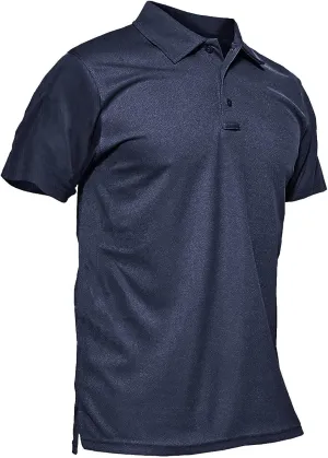 Polo Shirt for Men Classic Fit Button Down Workout Tops Moisture Wicking Quick Dry Casual Short Sleeve Golf T-Shirts