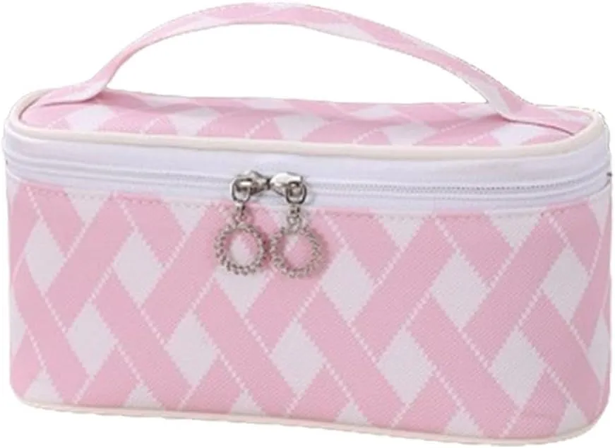 Portable Makeup Bag With Large StoragExquisite And High End Travel Storage Box Wash Bag Home Waterproof Toiletry Bag (pink)