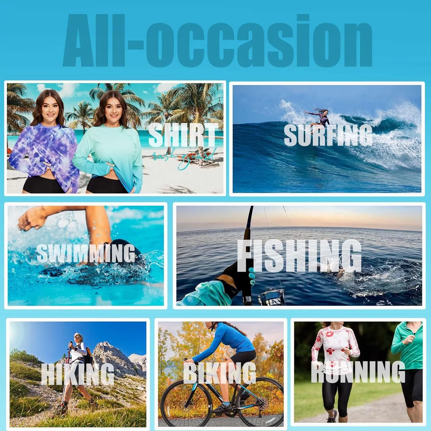 Rash Guard for Women Swim Shirts UPF 50  Long Sleeve Sun Shirt Women Rashguard Surfing Swimming Tops with Thumb Hole