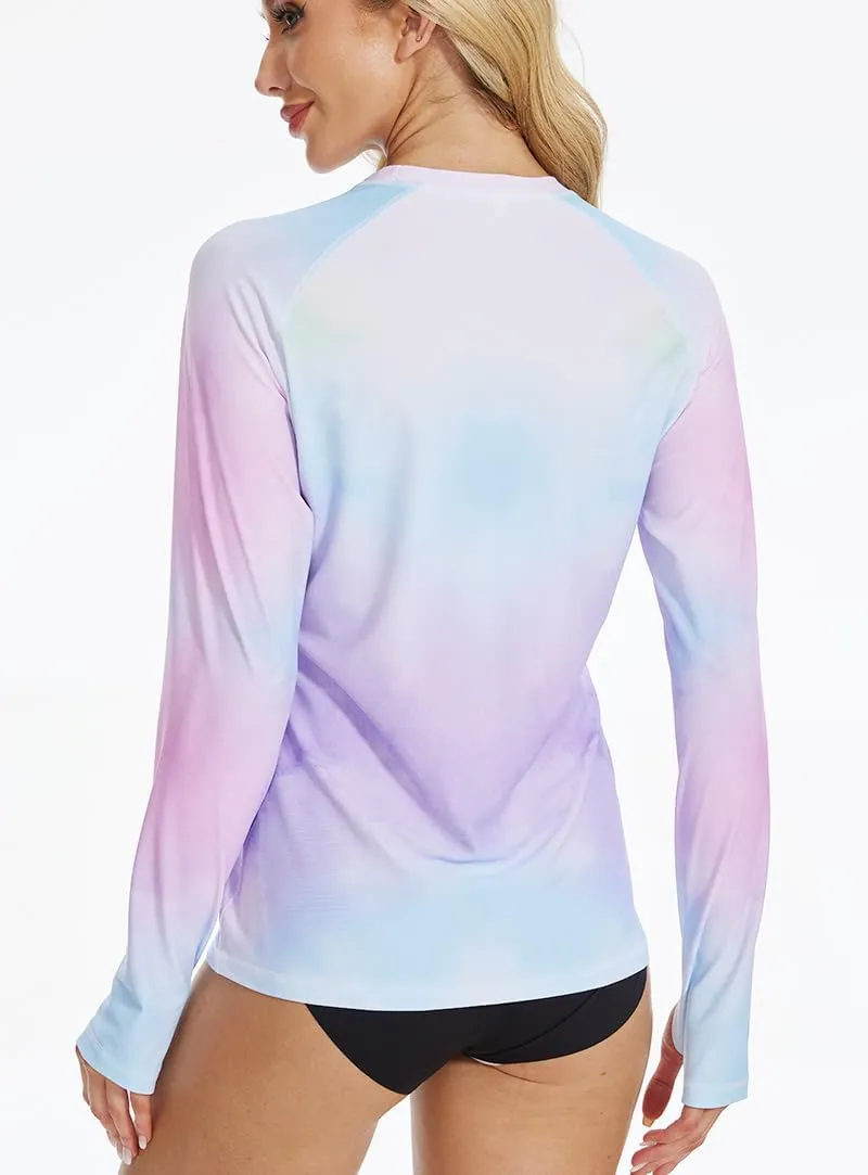 Rash Guard for Women Swim Shirts UPF 50  Long Sleeve Sun Shirt Women Rashguard Surfing Swimming Tops with Thumb Hole