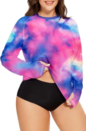 Rash Guard for Women Swim Shirts UPF 50  Long Sleeve Sun Shirt Women Rashguard Surfing Swimming Tops with Thumb Hole