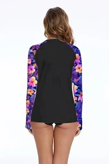 Rash Guard for Women UPF 50  Long Sleeve Rashguard Shirt Sun Protection Quick Dry Swim Shirt No Bottoms&Bras