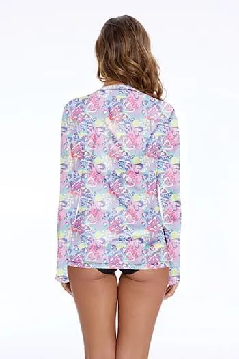 Rash Guard for Women UPF 50  Long Sleeve Rashguard Shirt Sun Protection Quick Dry Swim Shirt No Bottoms&Bras