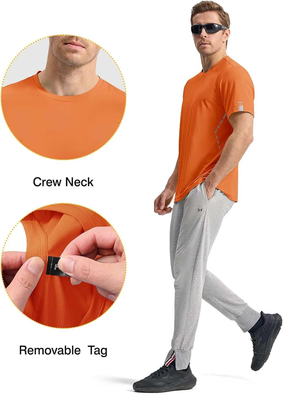 Rdruko Mens Athletic Shirts Dry Fit Short Sleeve Moisture Wicking Workout Shirts Breathable Cool Running Gym T-Shirt