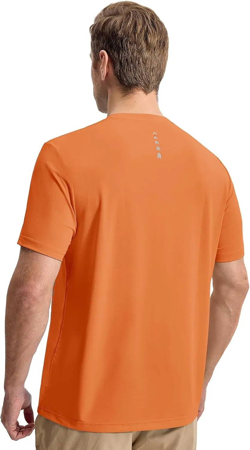 Rdruko Mens Athletic Shirts Dry Fit Short Sleeve Moisture Wicking Workout Shirts Breathable Cool Running Gym T-Shirt