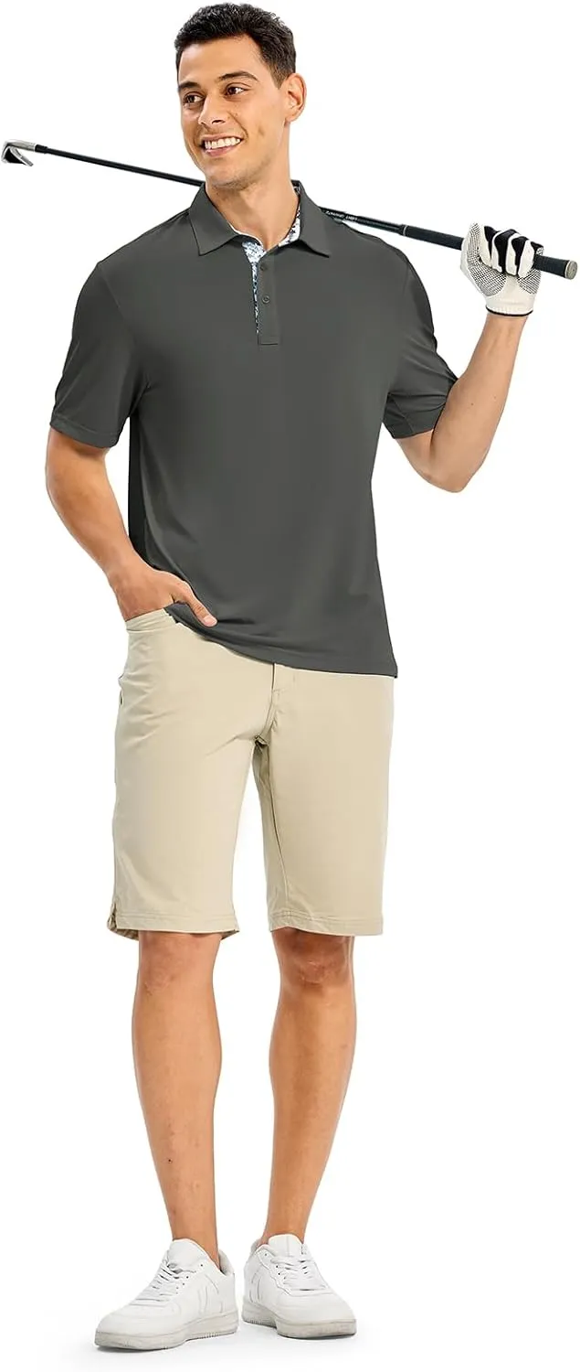 Rdruko Mens Polo Shirts Short Sleeve Dry Fit Moisture Wicking Sports Golf Tennis T-Shirt