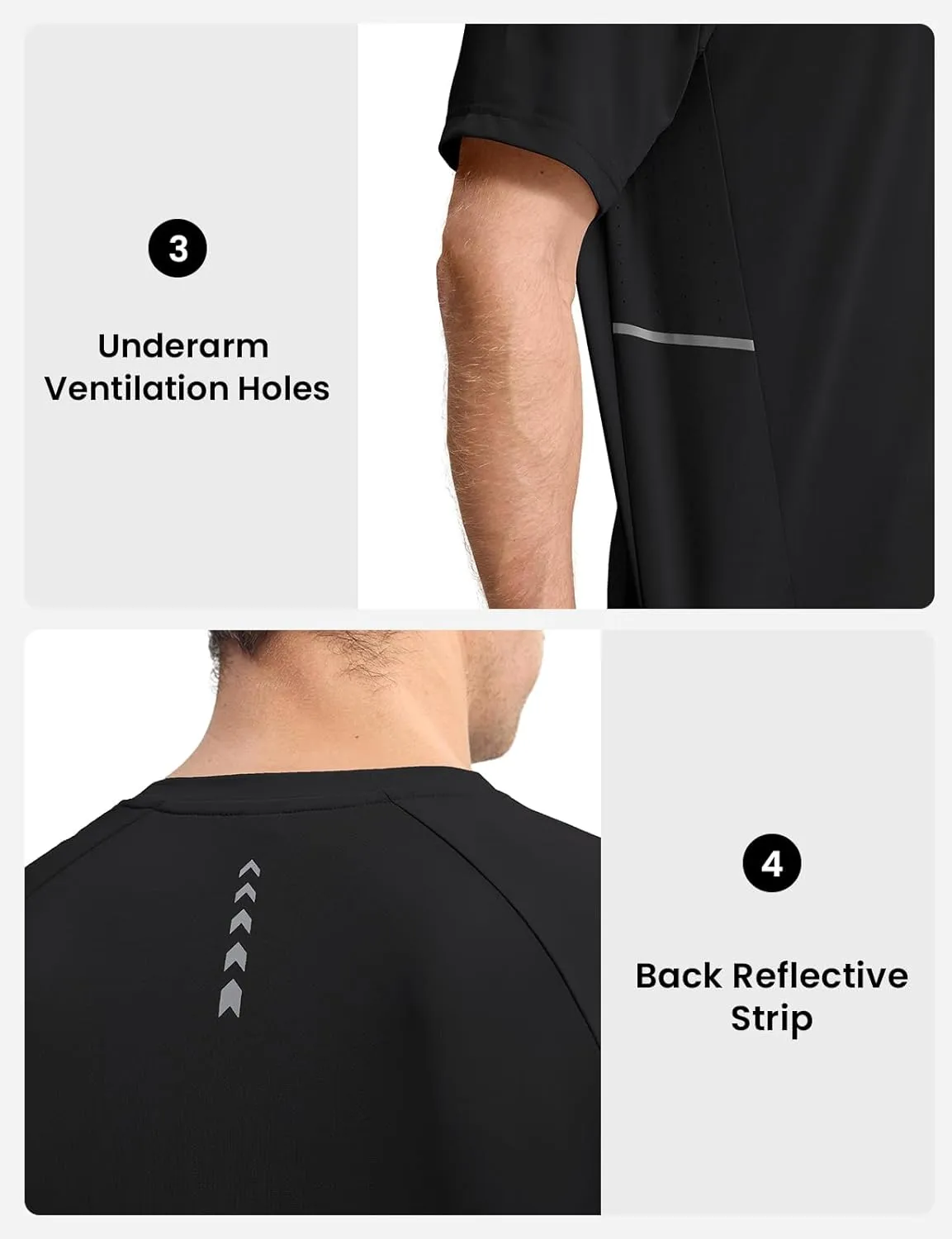 Rdruko Men's Workout Dry Fit Shirts Moisture Wicking Athletic Running Casual Active Sports Shirts