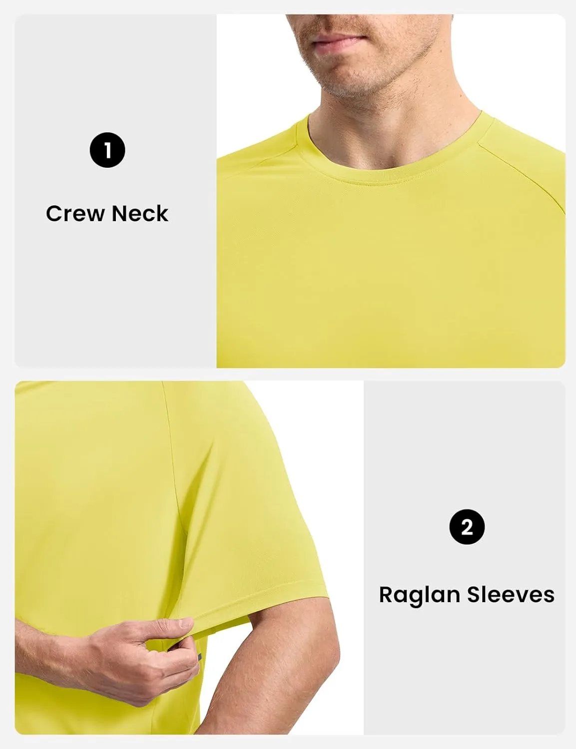 Rdruko Men's Workout Dry Fit Shirts Moisture Wicking Athletic Running Casual Active Sports Shirts