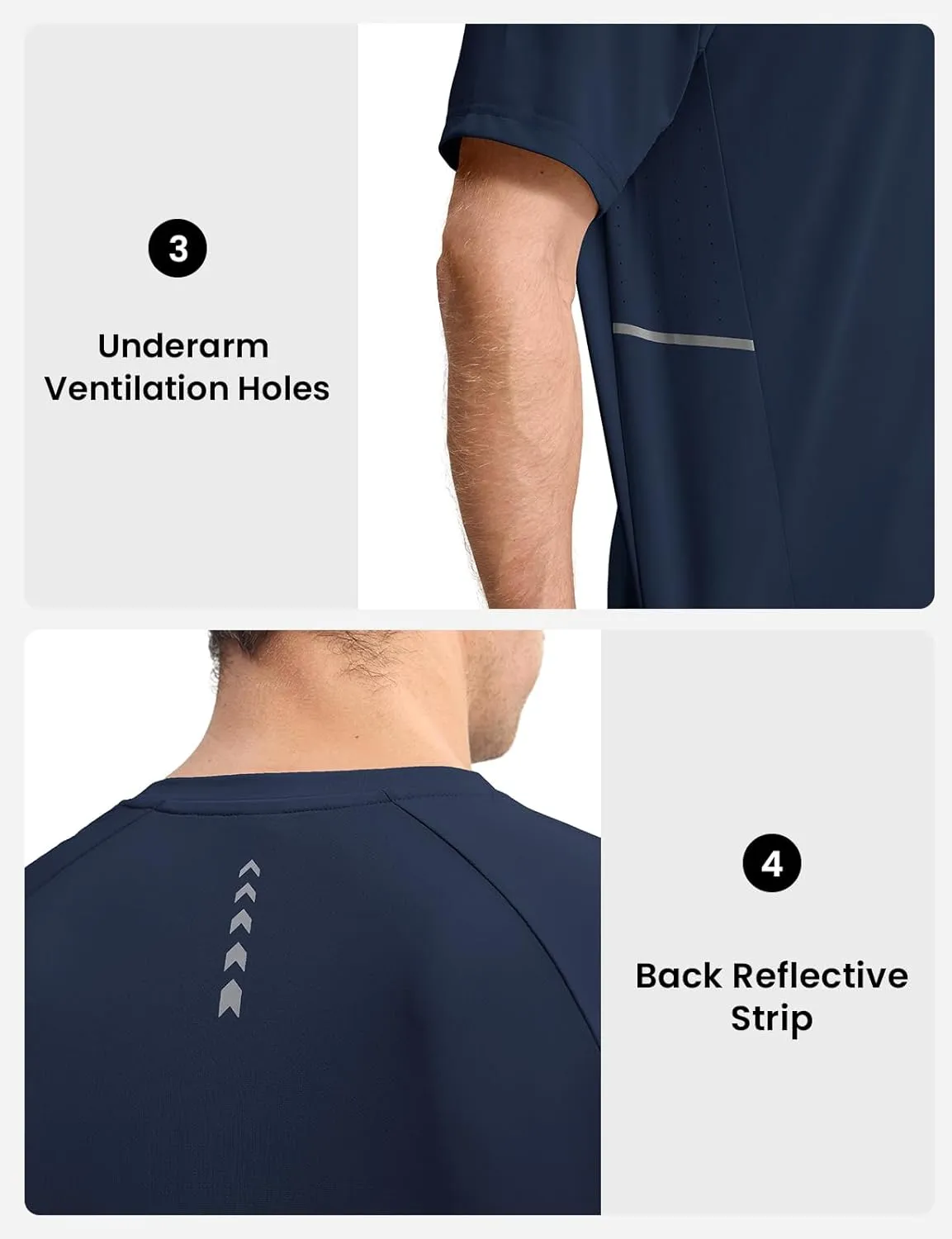 Rdruko Men's Workout Dry Fit Shirts Moisture Wicking Athletic Running Casual Active Sports Shirts