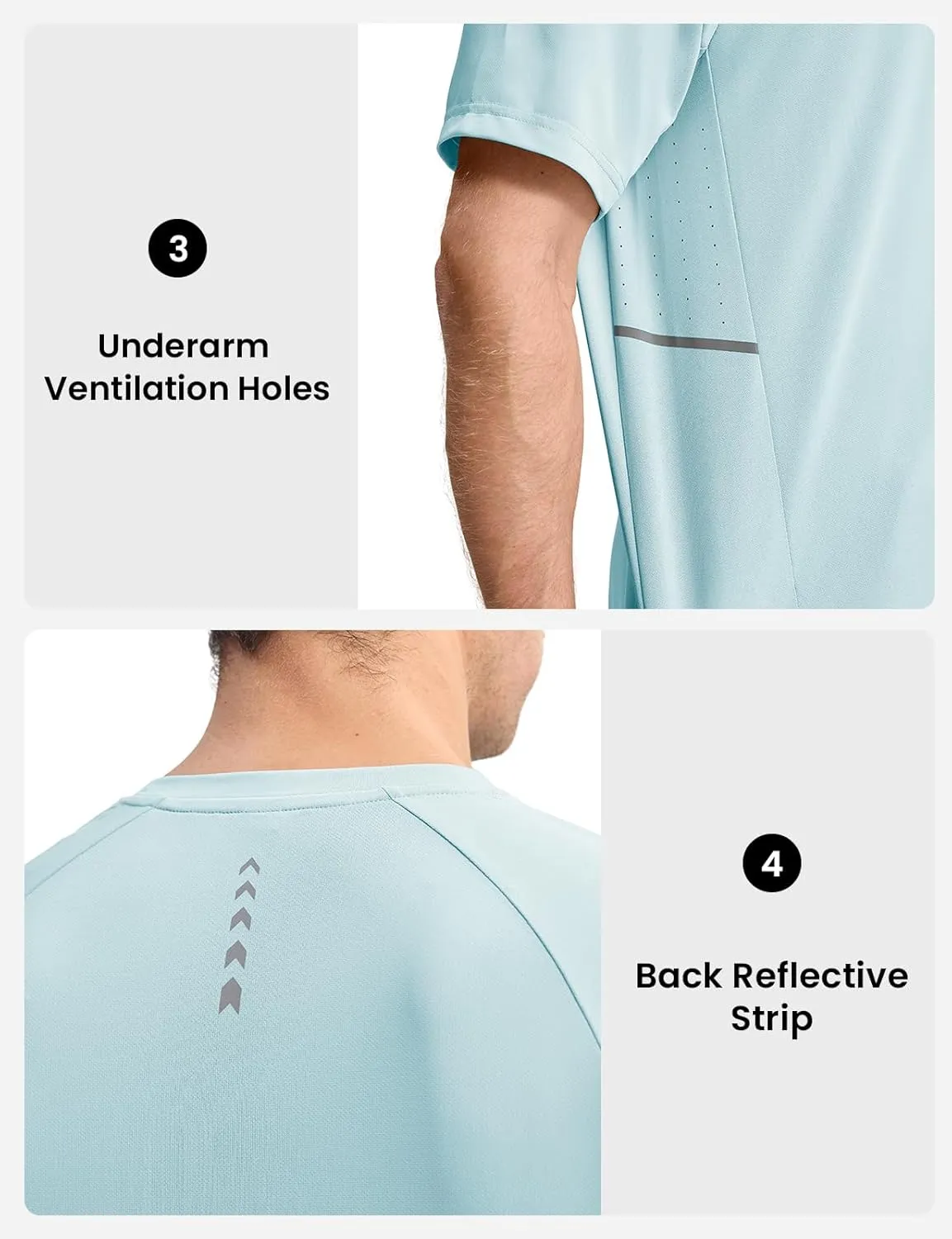 Rdruko Men's Workout Dry Fit Shirts Moisture Wicking Athletic Running Casual Active Sports Shirts