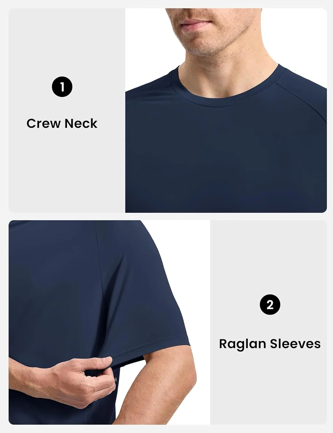 Rdruko Men's Workout Dry Fit Shirts Moisture Wicking Athletic Running Casual Active Sports Shirts