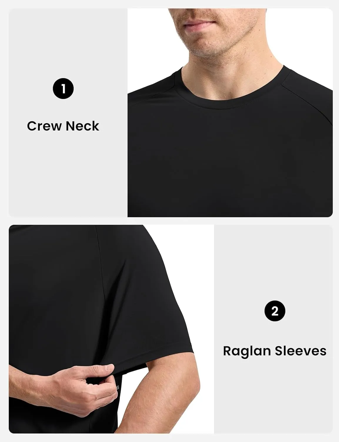 Rdruko Men's Workout Dry Fit Shirts Moisture Wicking Athletic Running Casual Active Sports Shirts