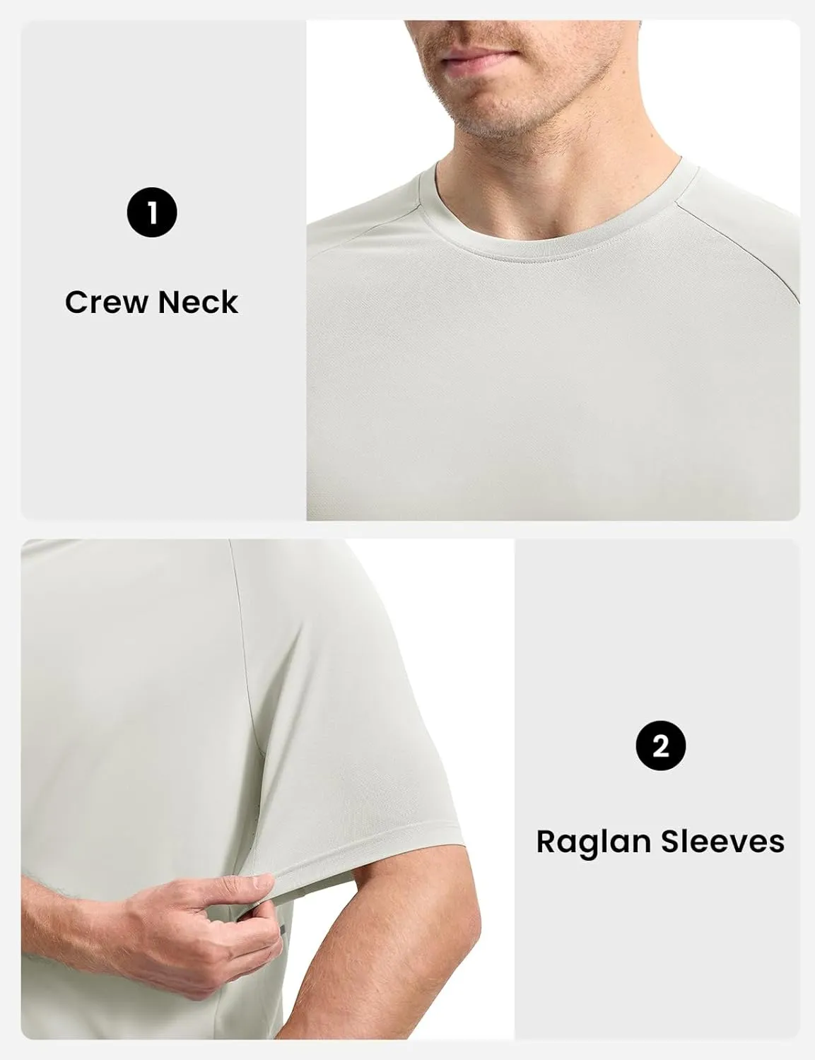 Rdruko Men's Workout Dry Fit Shirts Moisture Wicking Athletic Running Casual Active Sports Shirts