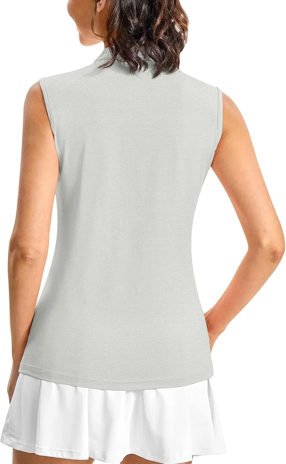 Rdruko Women's Golf Shirts Sleeveless Quick Dry V-Neck Tennis Running Athletic Tennis Polo Shirts