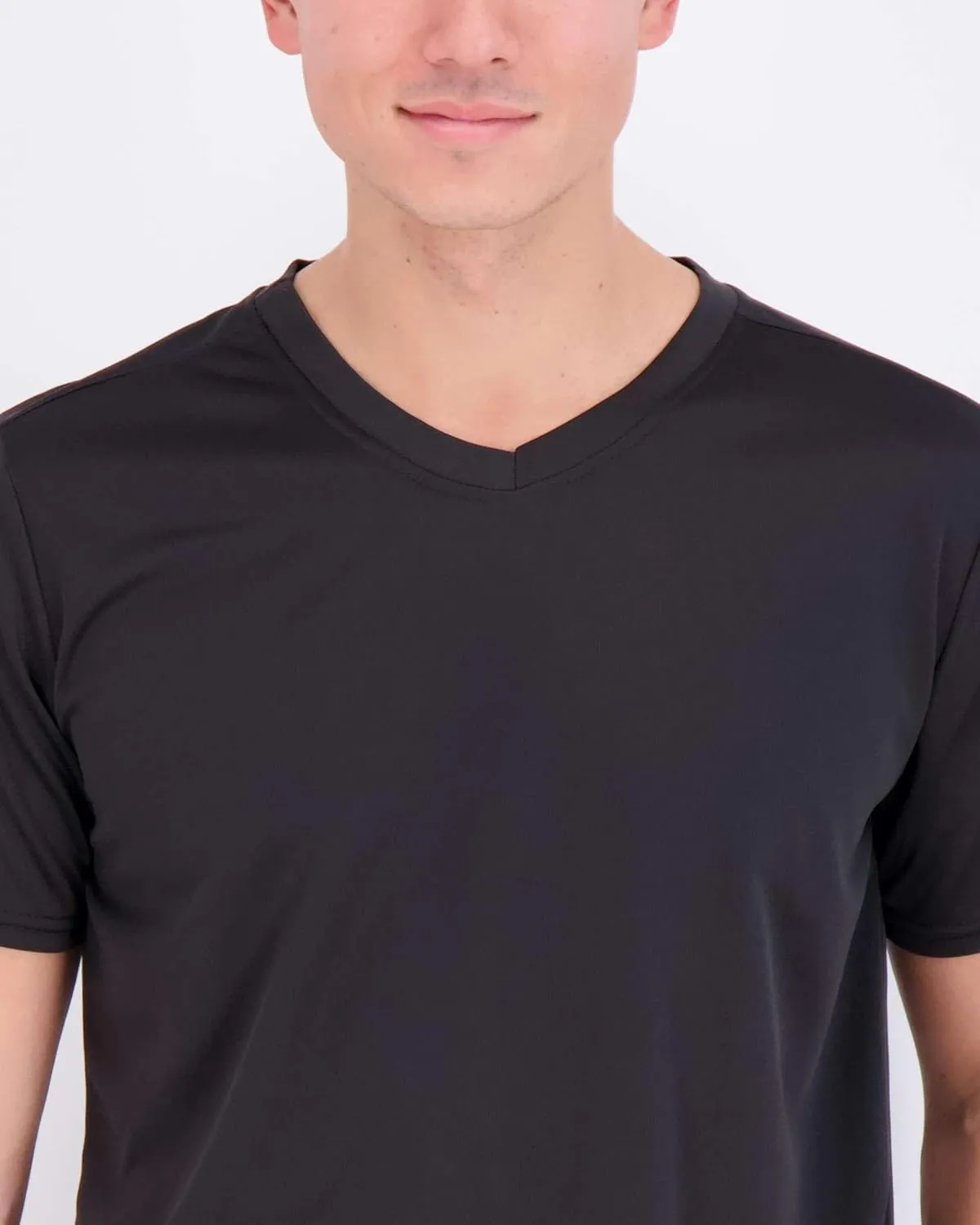 Real Essentials 5 Pack: Men's Mesh Quick Dry Short Sleeve V-Neck T-Shirt - Athletic Performance (Available in Big & Tall)