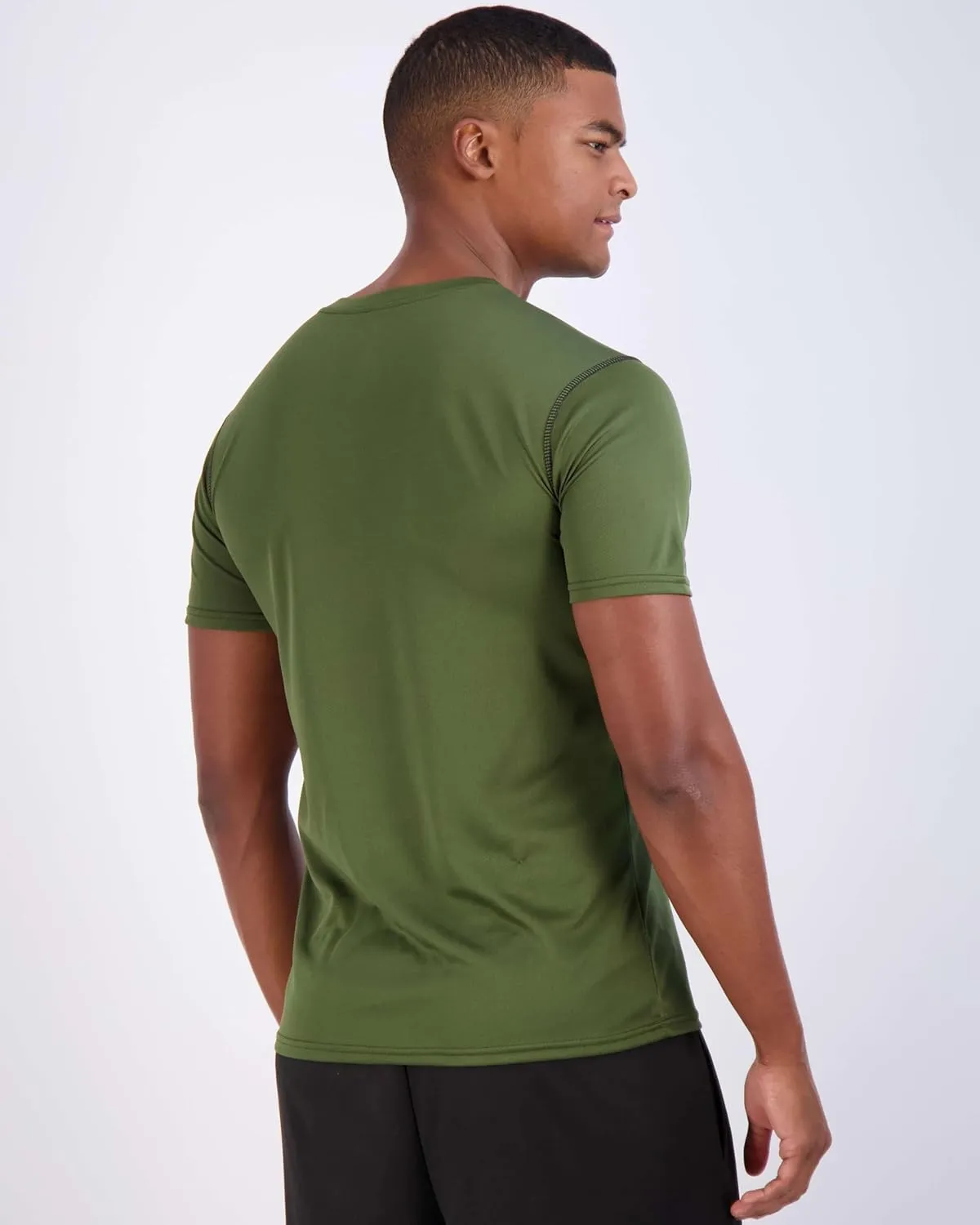 Real Essentials 5 Pack: Men's Mesh Quick Dry Short Sleeve V-Neck T-Shirt - Athletic Performance (Available in Big & Tall)