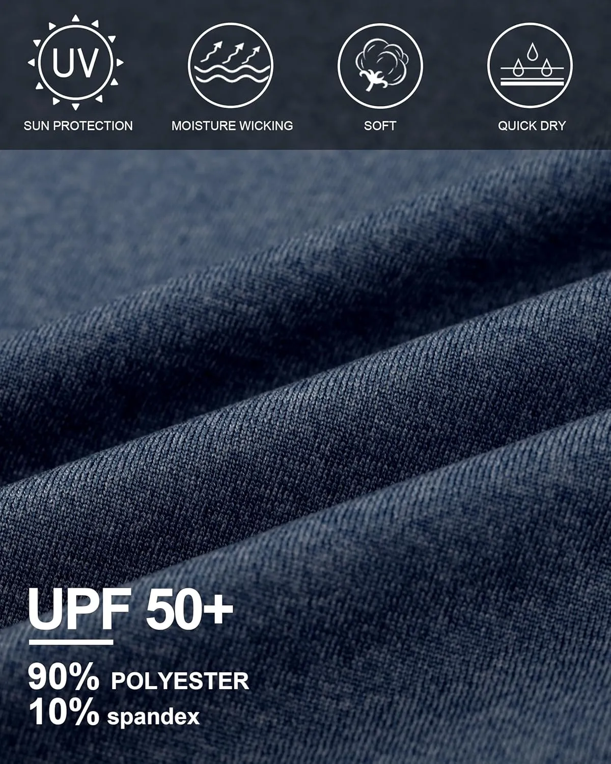 Roadbox Quarter Zip Pullover Men Sun Shirts, Running Workout Long Sleeve UV Shirt, UPF 50  Quick Dry Athletic Rash Guard