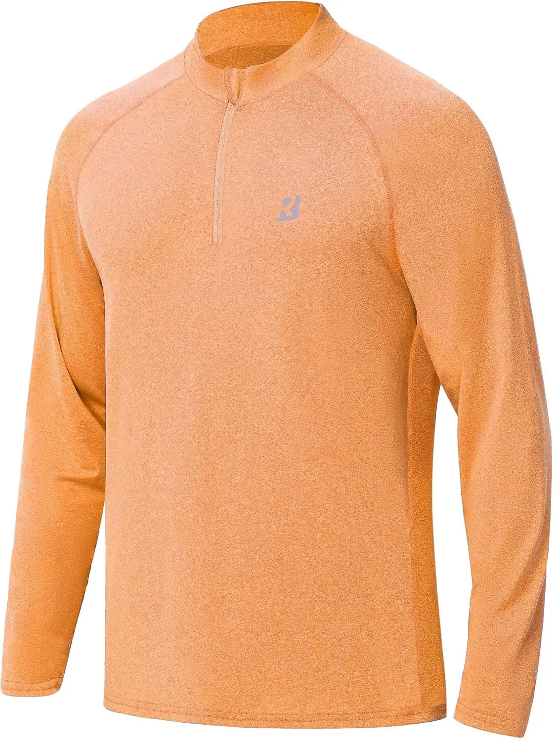 Roadbox Quarter Zip Pullover Men Sun Shirts, Running Workout Long Sleeve UV Shirt, UPF 50  Quick Dry Athletic Rash Guard