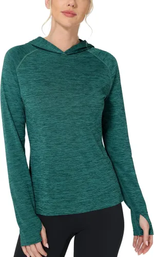 Roadbox Womens UPF 50  Hoodie, Long Sleeve Sun Protection Hooded Shirts, UV Lightweight Hiking Fishing Rash Guard
