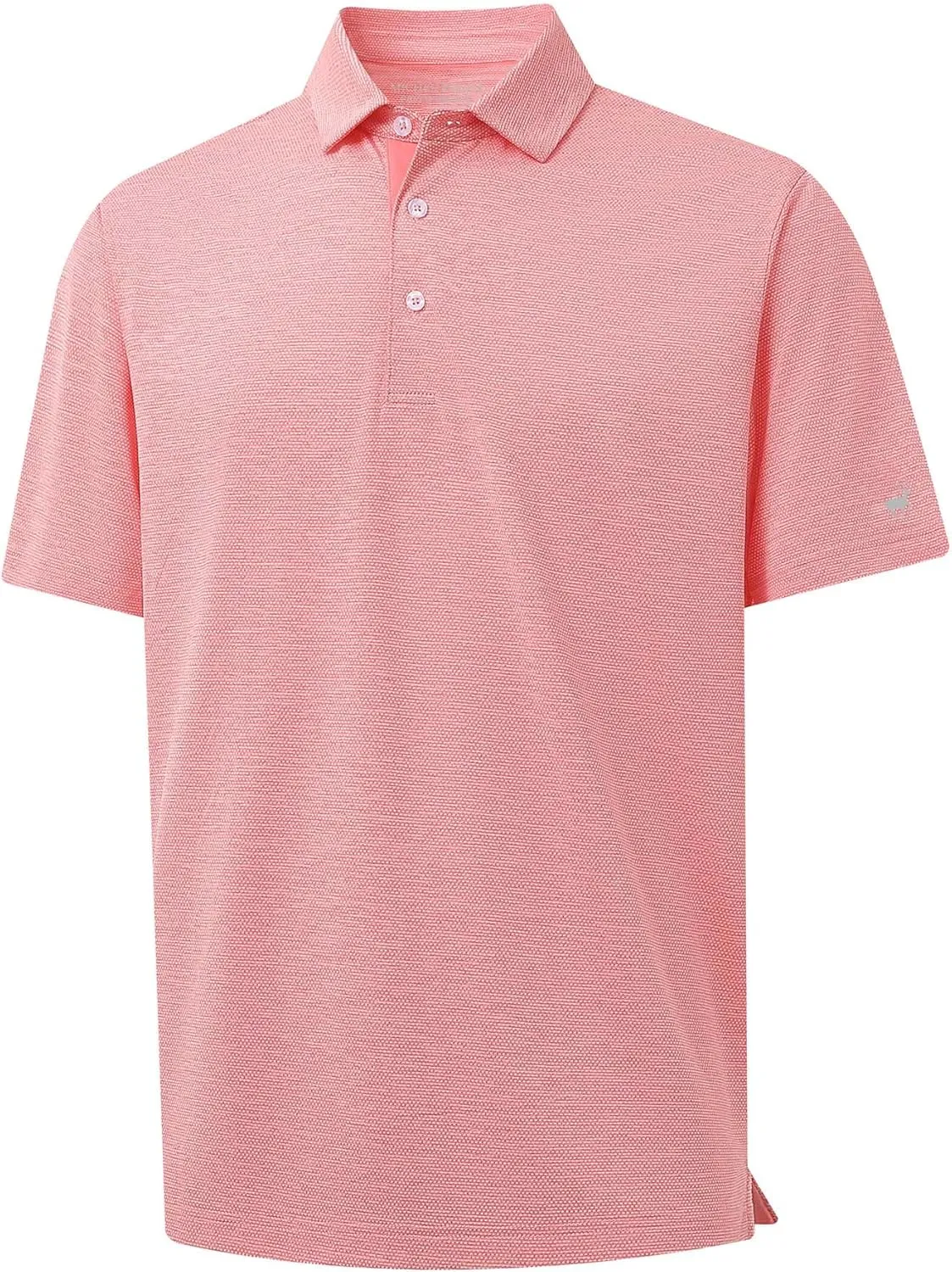 Rouen Mens Golf Shirts Short Sleeve Quick Dry Breathable Active Heather Jacquard Regular Fit Casual Polo Shirts for Men