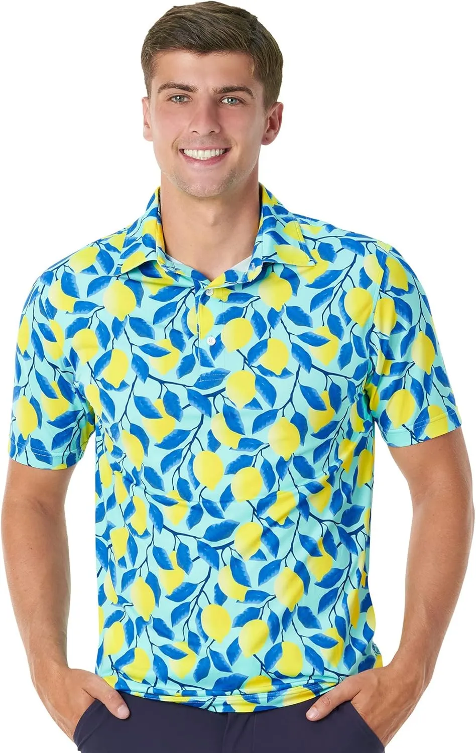 Royal & Awesome Golf Shirts for Men, Golf Polos for Men, Crazy and Funny Shirts for Men's, Bright, Colorful Design