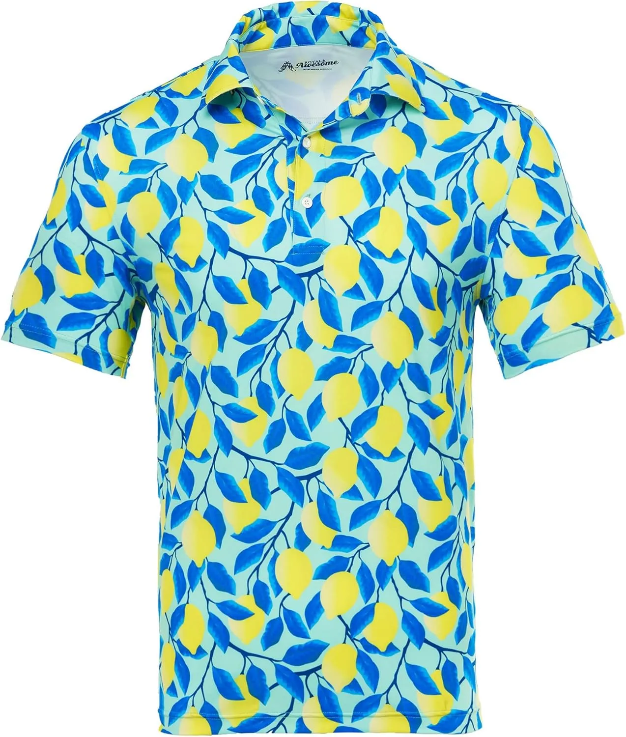 Royal & Awesome Golf Shirts for Men, Golf Polos for Men, Crazy and Funny Shirts for Men's, Bright, Colorful Design