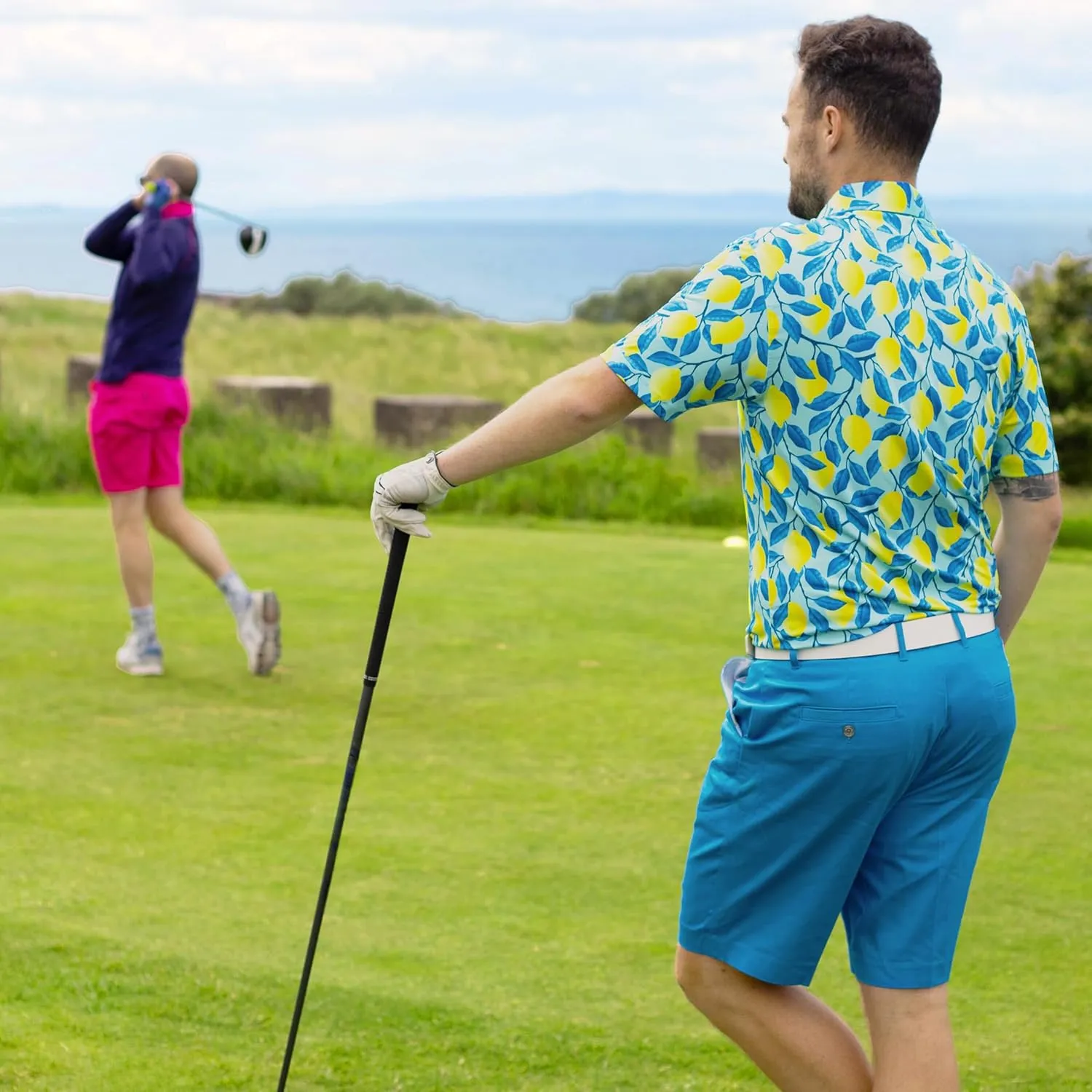 Royal & Awesome Golf Shirts for Men, Golf Polos for Men, Crazy and Funny Shirts for Men's, Bright, Colorful Design