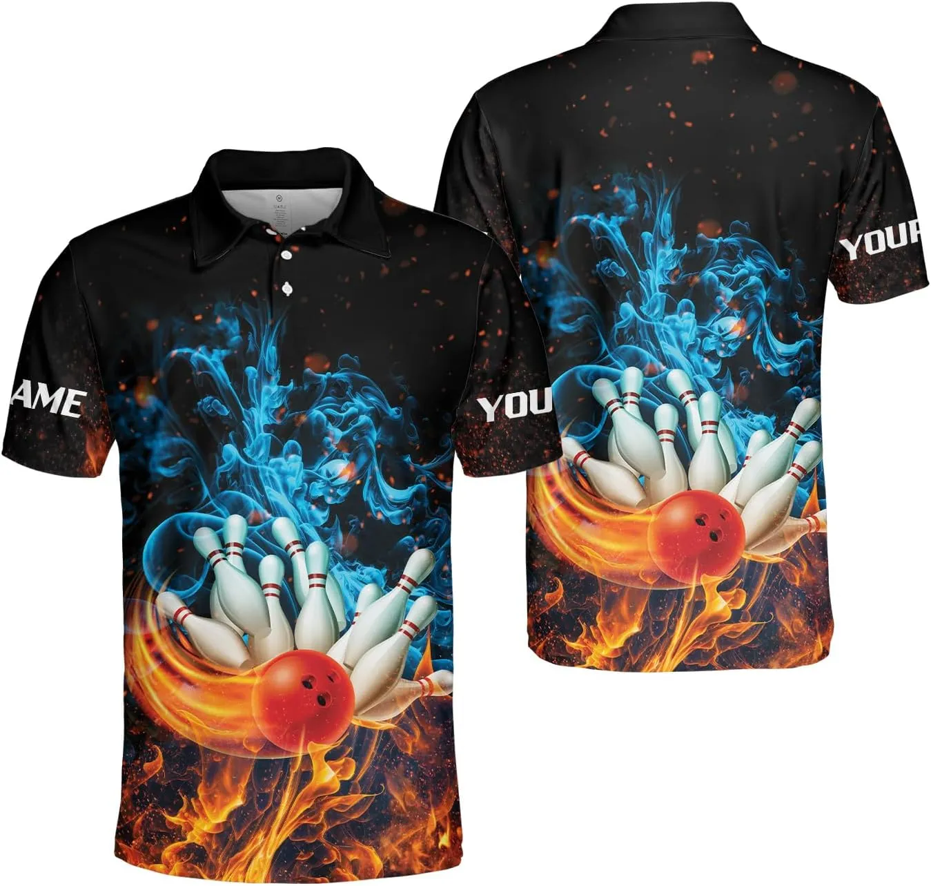 Royal Fight Personalized Bowling Polo Shirts 3D Custom Bowling Polo Shirt Bowling Shirts for Team Gift for Bowling Lover